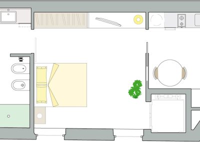 Residence La Casa di Alice - appartamenti in affitto Milano pianta-bilocale-smart-Gelsomino